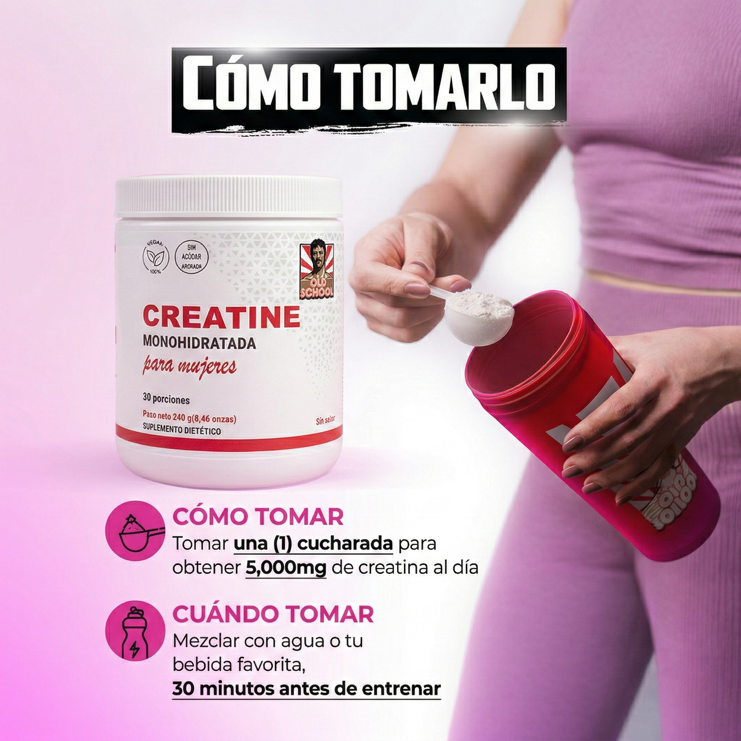 Old School Labs - Creatina Monohidratada para Mujer