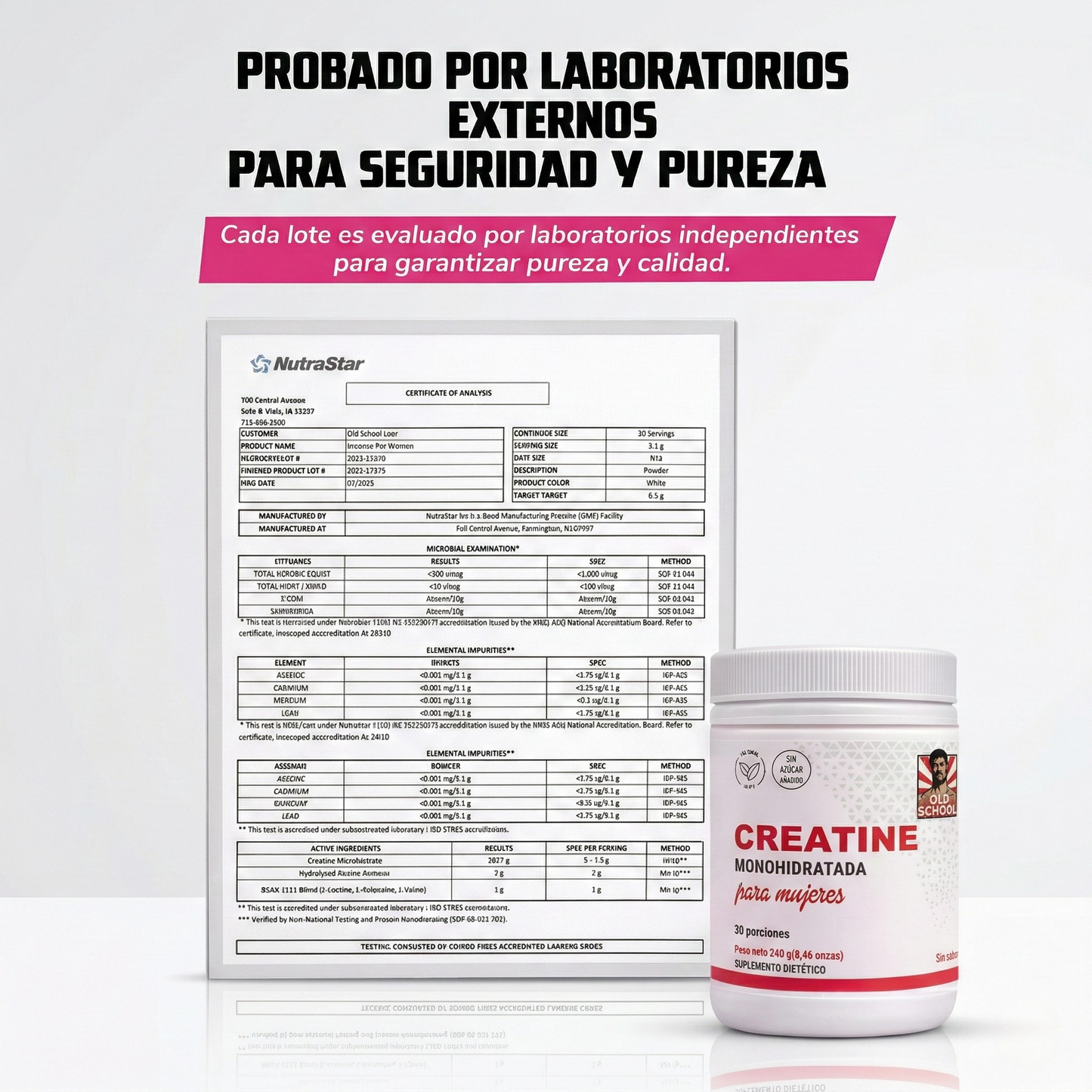Old School Labs - Creatina Monohidratada para Mujer